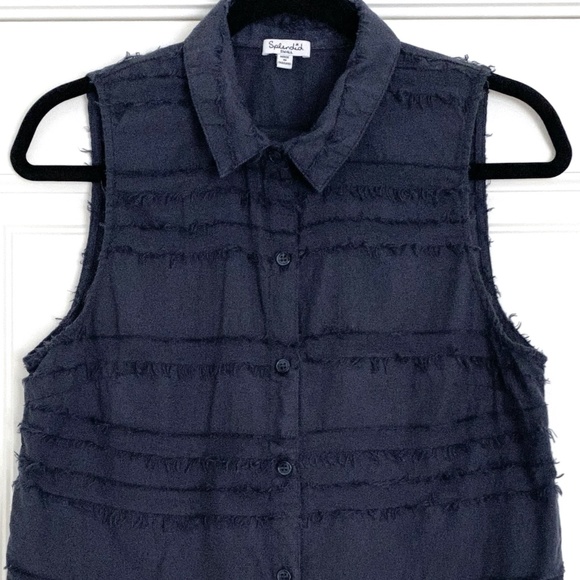 Splendid Sleeveless Navy Button Down - S - Picture 3 of 5